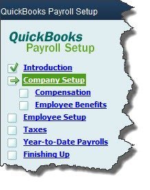 Figure 1: The QuickBooks Payroll Setup tool tells you what information you'll need to supply in order to start paying employees.